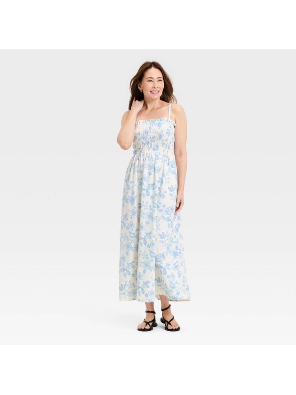 Universal Thread - Women's
Sleeveless Ruffle Maxi Floral
Sundress - U Cream